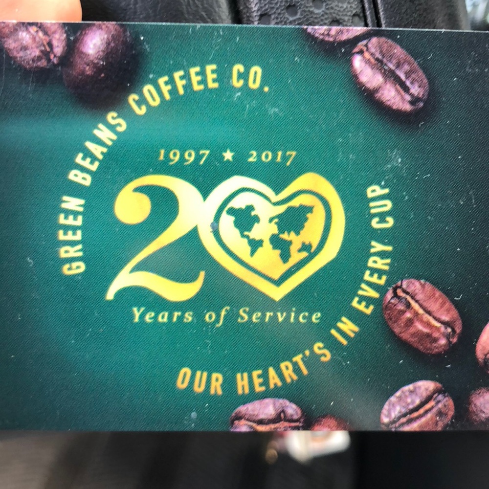 $20 Green Beans Coffee Gift Card